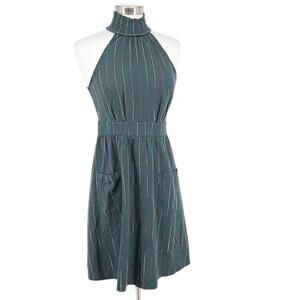 Anthropologie Moon River Women’s Halter Neck Cotton Dress Green Teal Large